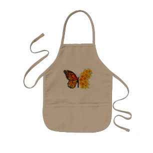 Flower Butterfly with Yellow California Poppy Kids Apron