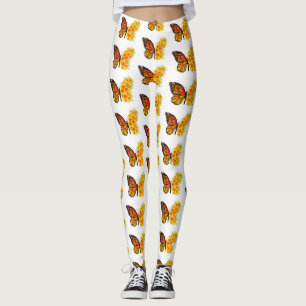 Flower Butterfly with Yellow California Poppy Leggings