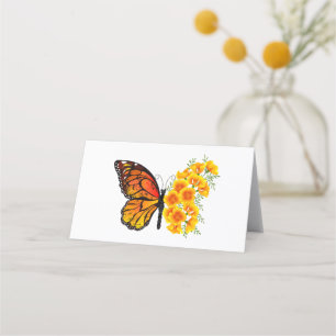 Flower Butterfly with Yellow California Poppy Loyalty Card