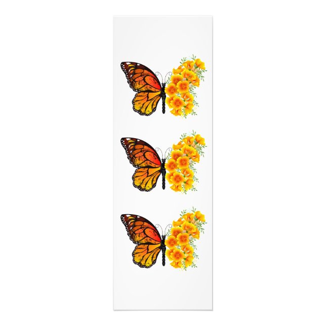 Flower Butterfly with Yellow California Poppy Photo Print (Front)
