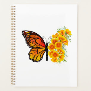 Flower Butterfly with Yellow California Poppy Planner