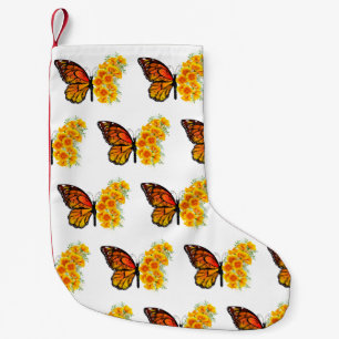 Flower Butterfly with Yellow California Poppy Small Christmas Stocking