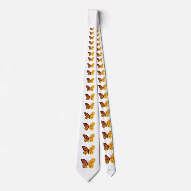 Flower Butterfly with Yellow California Poppy Tie (Front)