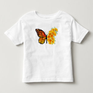 Flower Butterfly with Yellow California Poppy Toddler T-Shirt