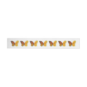 Flower Butterfly with Yellow California Poppy Wrap Around Label