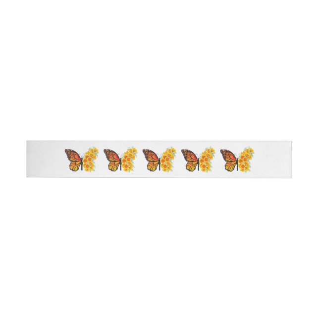 Flower Butterfly with Yellow California Poppy Wraparound Address Label (Individual)