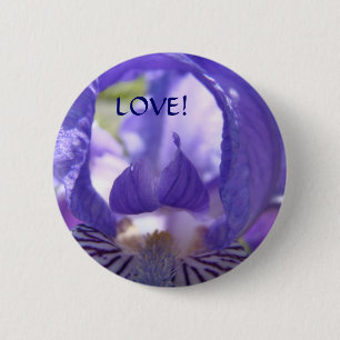 FLOWER BUTTONS LOVE! Iris Flowers Button gift