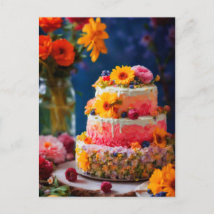 Flower Cake Postcard