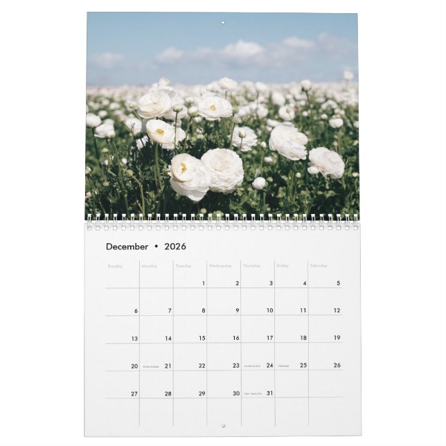 Flower Calendar 2026 (Dec 2026)