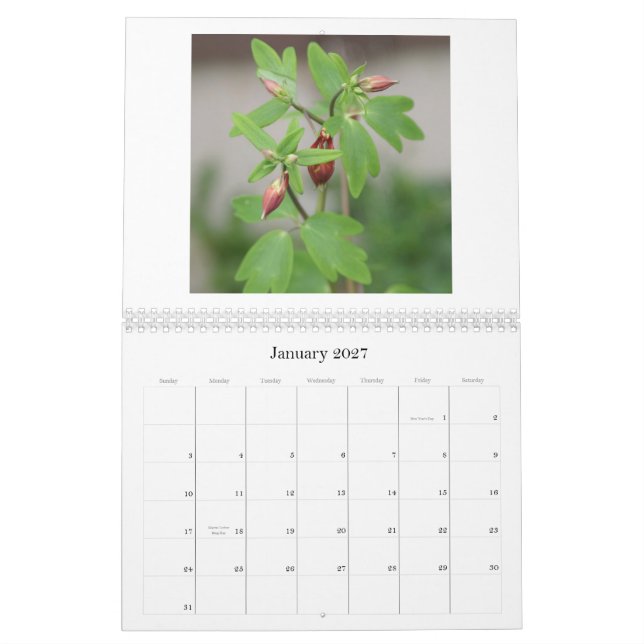 Flower calender calendar (Jan 2027)