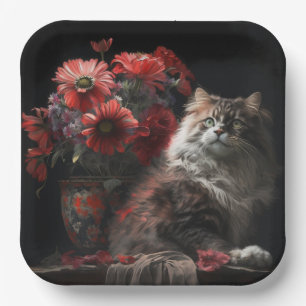 Flower cardboard plate