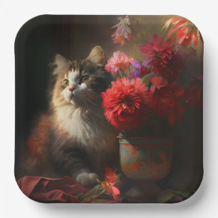 Flower cardboard plate