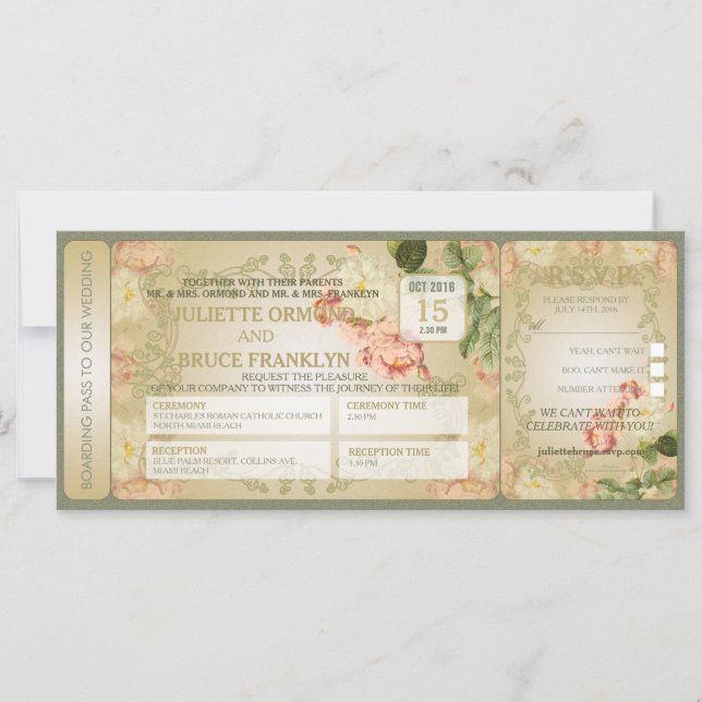 Flower Cards - Wedding Invitation Card (Front)