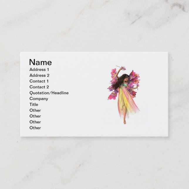 Flower Carnival Fairy Business Card (Front)