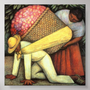 Flower Carrier - Diego Rivera  Poster