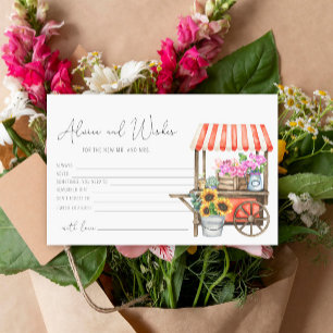 flower cart - advice and wishes bridal shower stationery