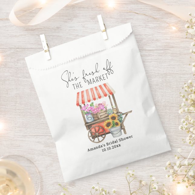 Flower Cart Bridal Shower  Favour Bags (Clipped)