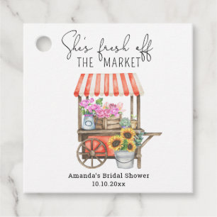 Flower Cart Bridal Shower  Favour Tags