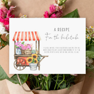 Flower cart - Recipe for the bride-to-be Enclosure Card