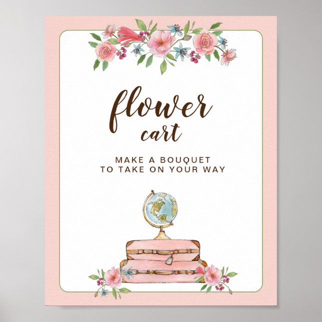 Flower Cart sign Travel Bridal shower sign (Front)