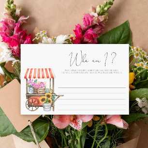 Flower cart - Who am I bridal shower game Stationery