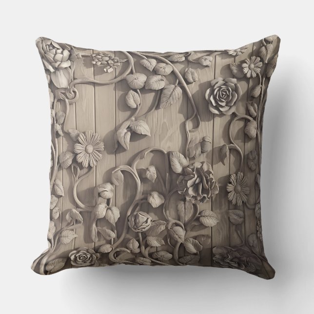 Flower carving cotton cushion (Front)