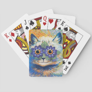 Flower Cat by Louis Wain Playing Cards