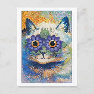 Flower Cat by Louis Wain Postcard