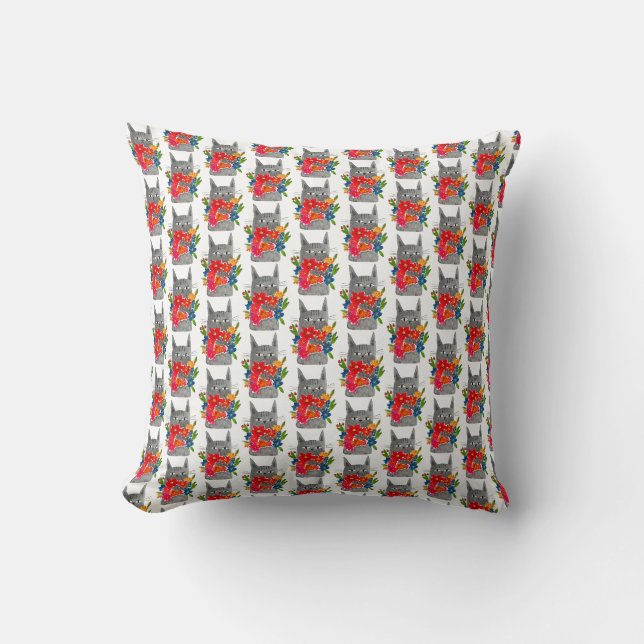 Flower cat cushion (Front)