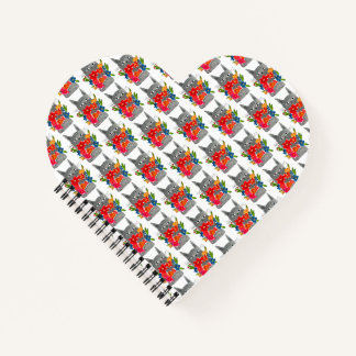 Flower cat heart notebook