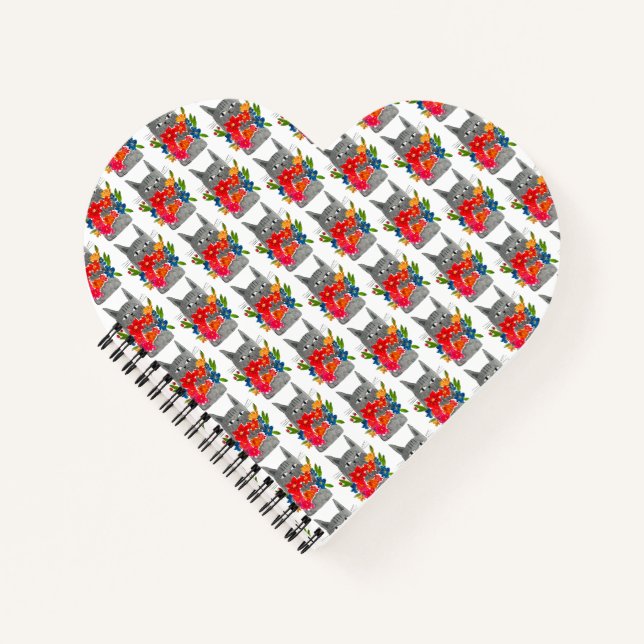 Flower cat heart notebook (Front)