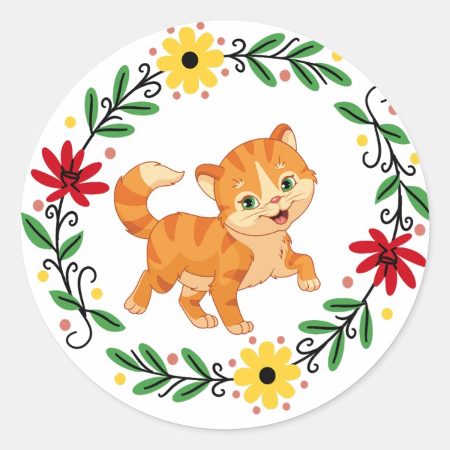 Flower Cat Sticker (Front)