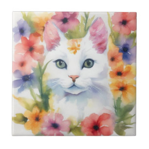 Flower Cat Tile