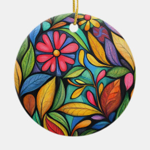 Flower ceramic tree decoration
