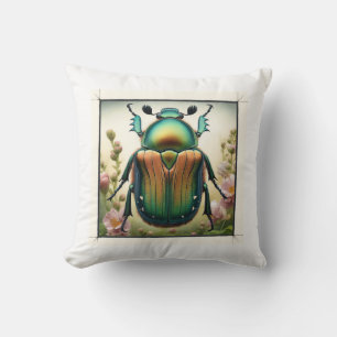 Flower chafer beetle 131024IREF219 - Watercolor Cushion