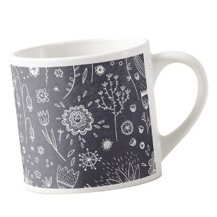 Flower Chalkboard Drawings Espresso Cup