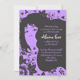 FLOWER CHILD Bar Bat Mitzvah Invitation Invite