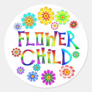FLOWER CHILD CLASSIC ROUND STICKER