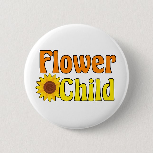 Flower Child Cute Hippie Sunflower 70s 6 Cm Round Badge (Front)