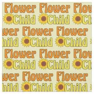 Flower Child Cute Hippie Yellow Sunflower 70s Fabric
