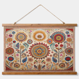 Flower Child Folk Art Wall Hanging Tapestry