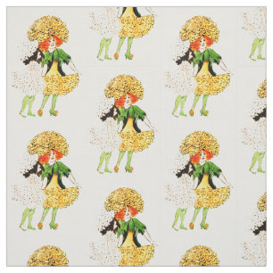 FLOWER CHILD - MARIGOLD FLORAL FAIRY PATTERN FABRIC
