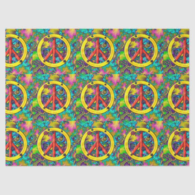 Flower Child Psychedelic Mixed Media Tissue Paper (Front)