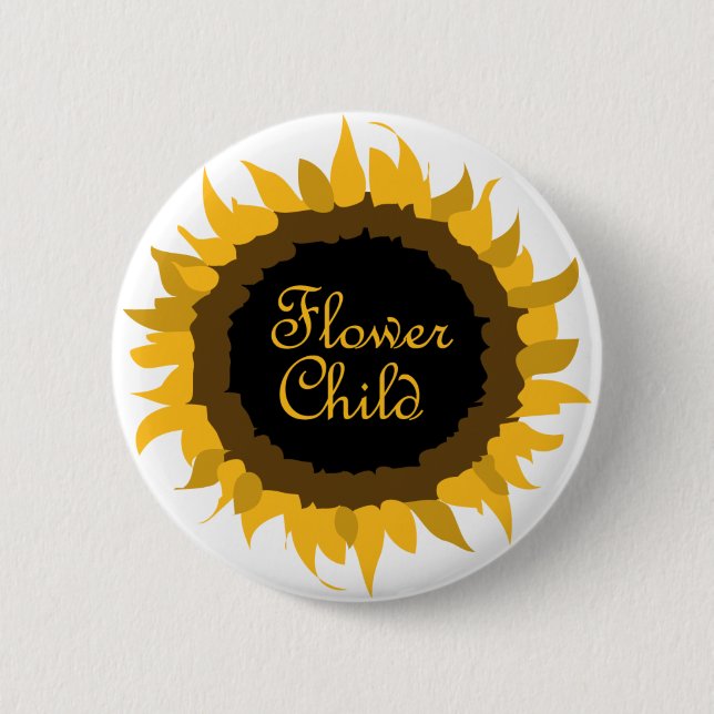 Flower Child Sunflower 6 Cm Round Badge (Front)