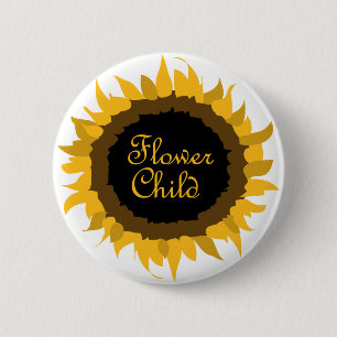Flower Child Sunflower 6 Cm Round Badge