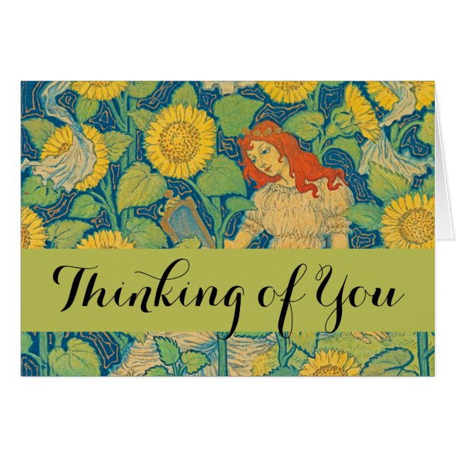 Flower Child Woman in Sunflower Garden (Front Horizontal)