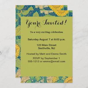 Flower Child Woman in Sunflower Garden Invitation