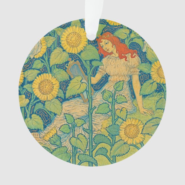 Flower Child Woman in Sunflower Garden Ornament (Front)