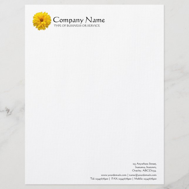Flower - Chrysanthemum Personalized Letterhead (Front)