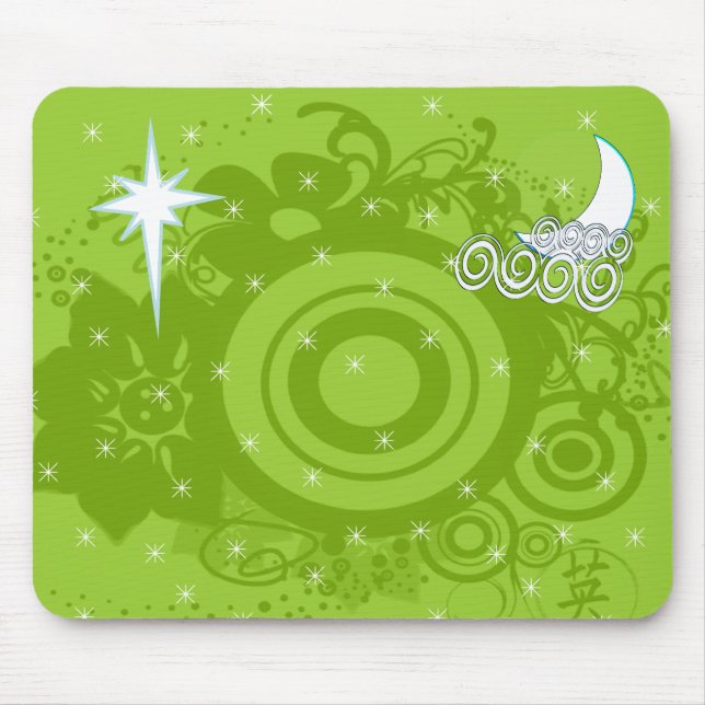 Flower Circle change colour background Mouse Mat (Front)